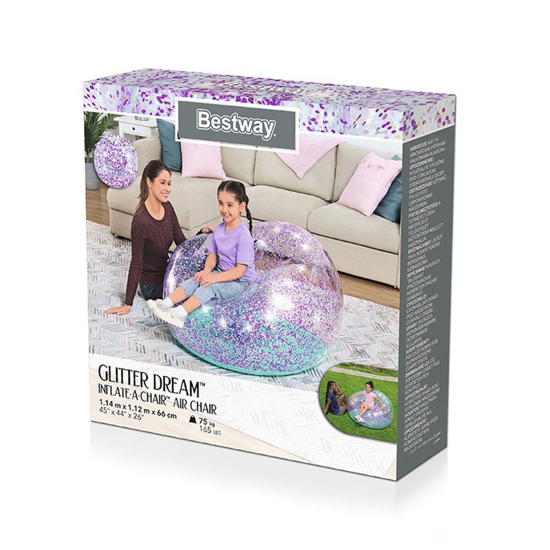 Image secondaire de Bestway Fauteuil gonflable Glitter Dream Inflate-A-Chair pour enfants