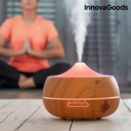 Humidificateur Diffuseur d'Arômes LED Wooden-Effect InnovaGoods 43,99 €