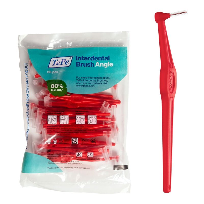 Brosses interdentaires Tepe Angle Rouge 0,5 mm 25 Unités