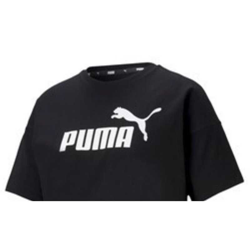 T-Shirt à manches courtes femme Puma CROPPED LOGO TEE 586866 01 Noir