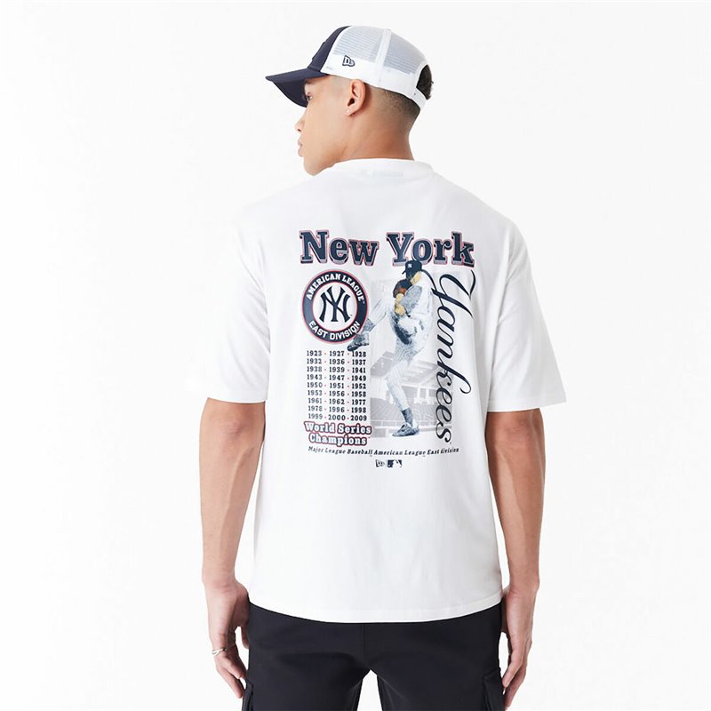 Image secondaire de T-Shirt à manches courtes homme New Era MLB PLAYER GRPHC OS TEE NEYYAN 60435538 Blanc