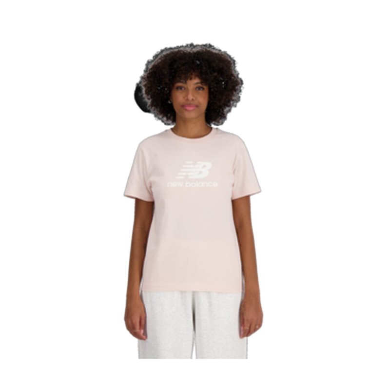 T-Shirt à manches courtes femme New Balance ESSENJERSEY LOGO WT41502 OUK Rose