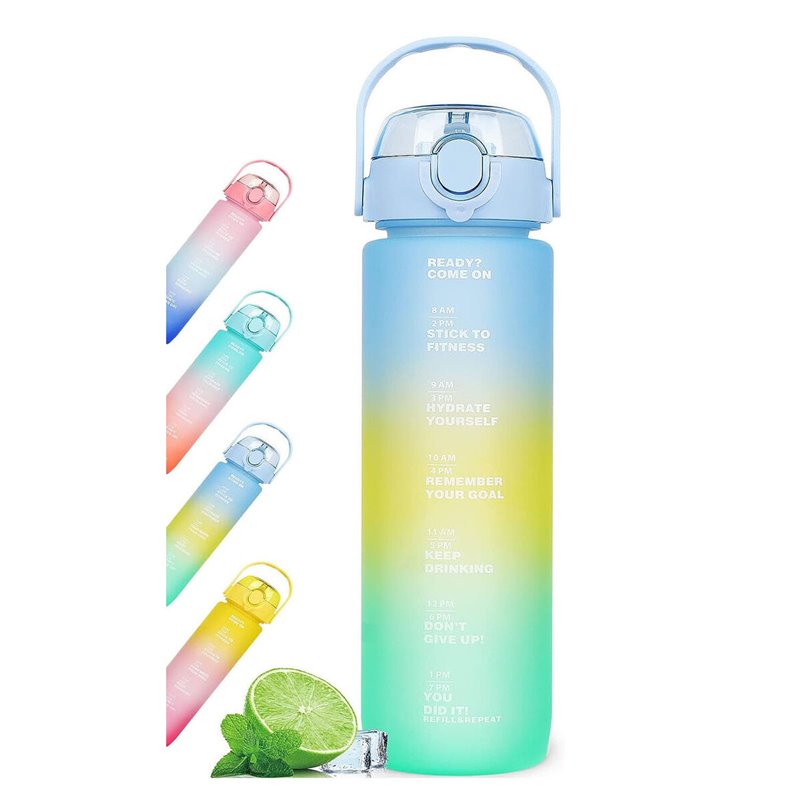 Image secondaire de Bouteille avec Couvercle et Paille Bewinner Multicouleur 600 ml