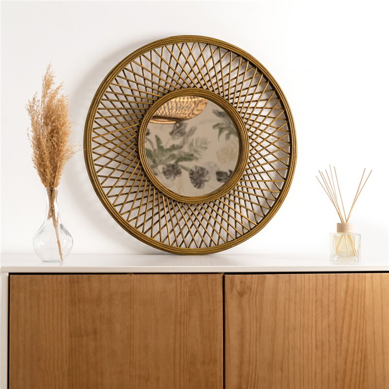 Image secondaire de Miroir mural Vinthera Moa Rotin Naturel 59 cm (4 Unités)