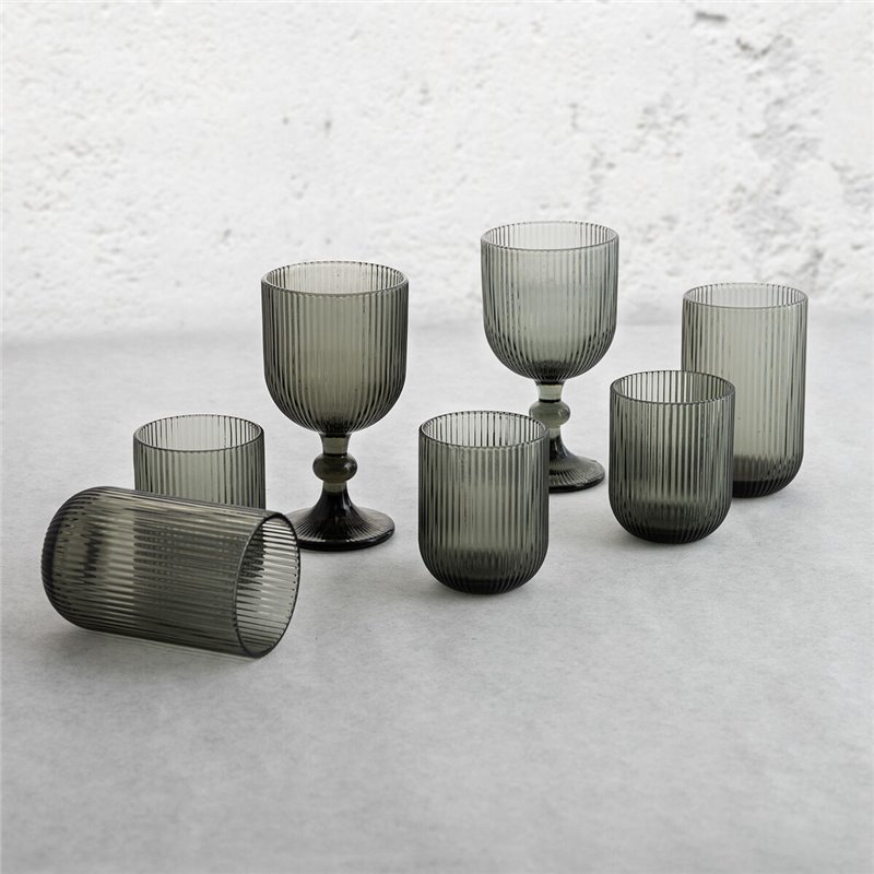 Image secondaire de Verre Bidasoa Fosil Gris verre 460 ml (6 Unités)