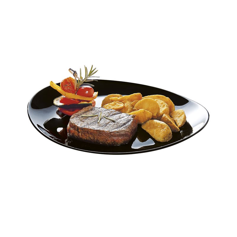 Image secondaire de Assiette plate Luminarc Friends Time Noir verre 30 x 26 cm Viande (12 Unités)