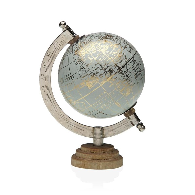 Globe terrestre Versa Blanc Acrylique Bois 10 x 18 x 12 cm