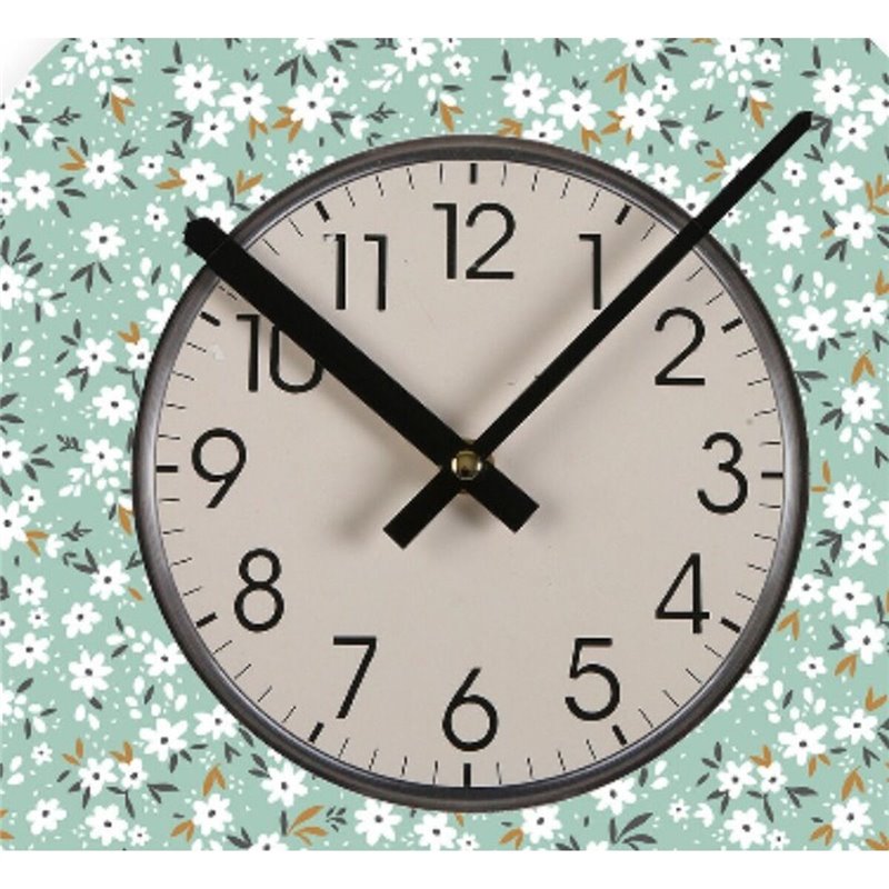 Image secondaire de Horloge Murale Versa Fleurs Bois 4 x 30 x 30 cm