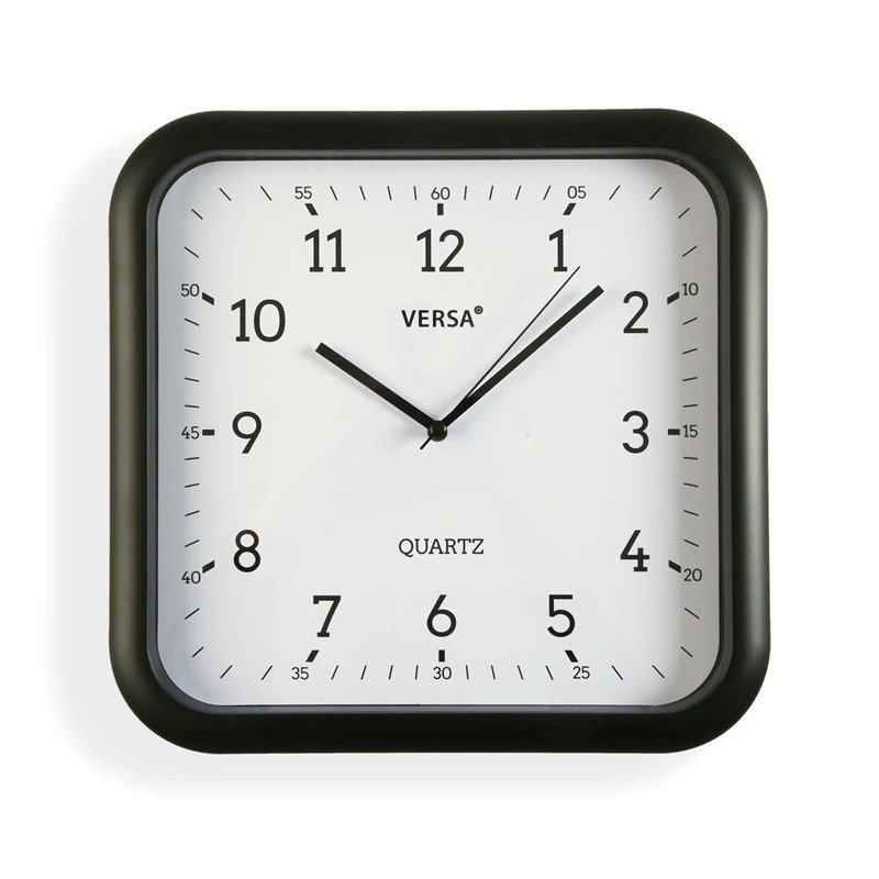 Horloge Murale Versa Noir Plastique Quartz 3,5 x 28,5 x 29,5 cm