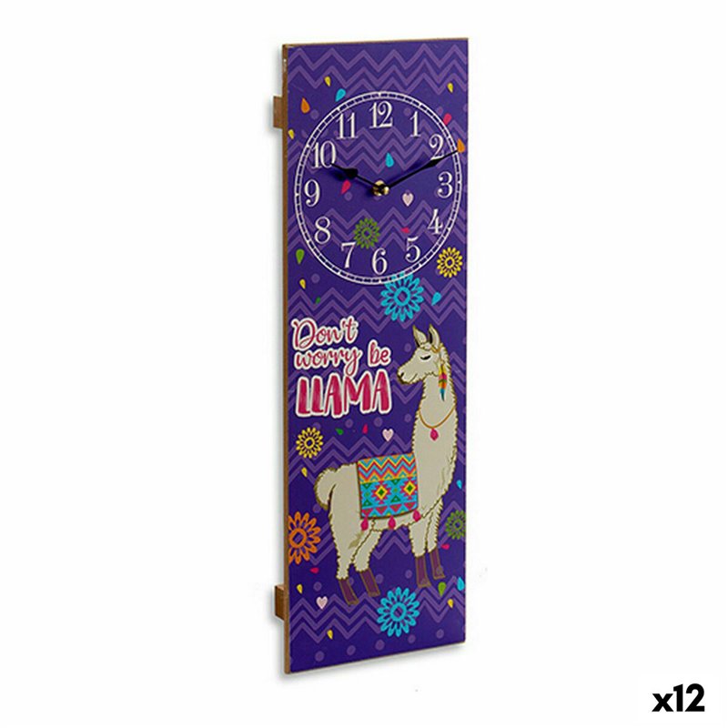 Horloge Murale Lama 2,5 x 60 x 20 cm (12 Unités)