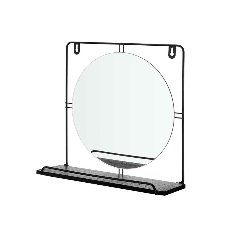 Image secondaire de Miroir mural Noir Métal Bois MDF 33,7 x 30 x 10 cm (4 Unités)