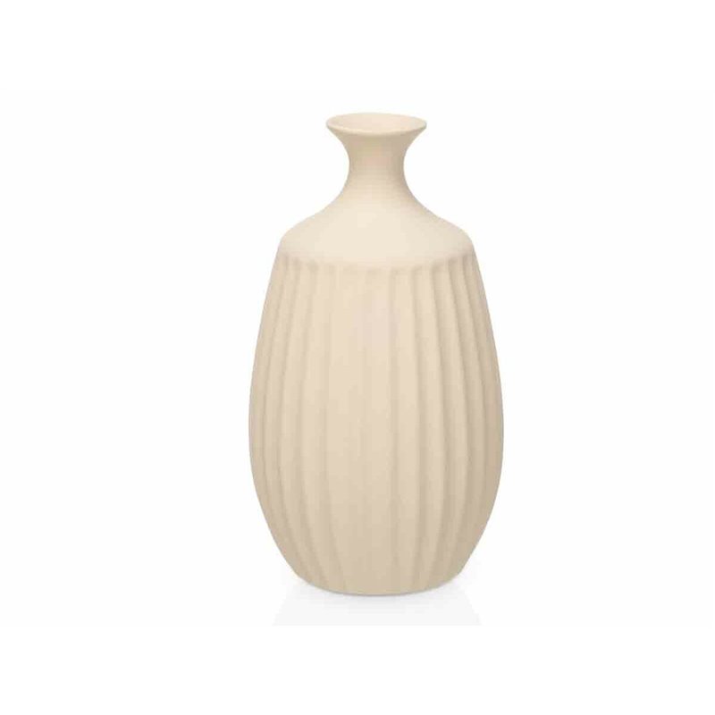 Image secondaire de Vase Beige Céramique 21 x 39 x 21 cm (2 Unités) Rayures