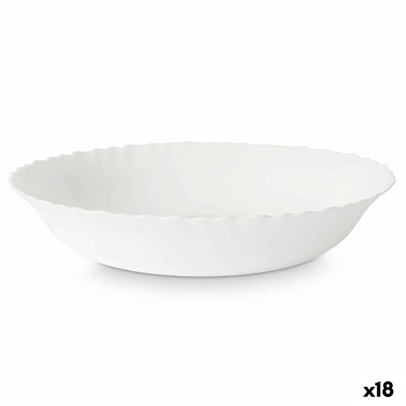 Saladier Blanc verre 27,5 x 5,5 x 27,5 cm (18 Unités)