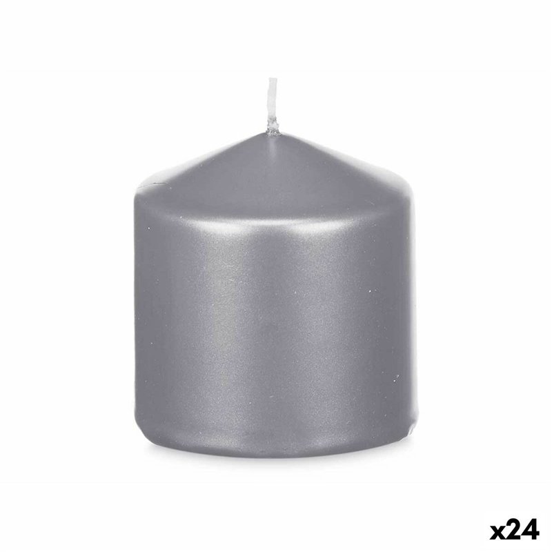 Bougie Argenté 7 x 7,5 x 7 cm (24 Unités)