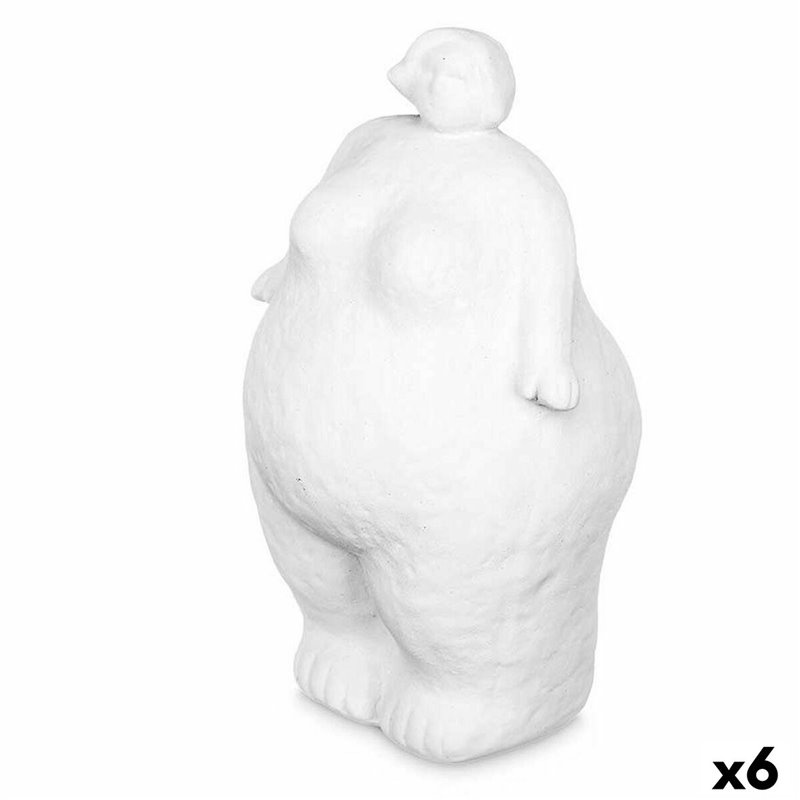 Figurine Décorative Blanc Dolomite 14 x 25 x 11 cm (6 Unités) Femme à pied