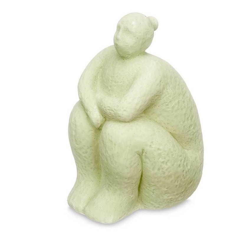 Image secondaire de Figurine Décorative Vert Dolomite 18 x 30 x 19 cm (4 Unités) Femme Assis