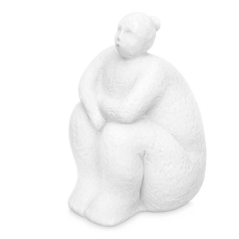 Image secondaire de Figurine Décorative Blanc Dolomite 18 x 30 x 19 cm (4 Unités) Femme Assis