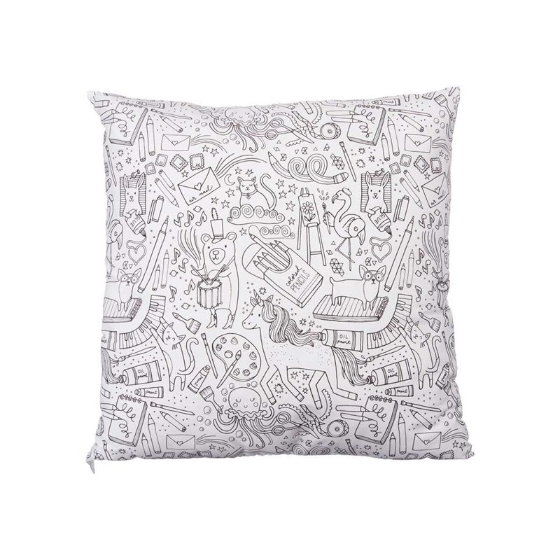 Image secondaire de Coussin Blanc Noir 43 x 13 x 43 cm Pour peindre (6 Unités)