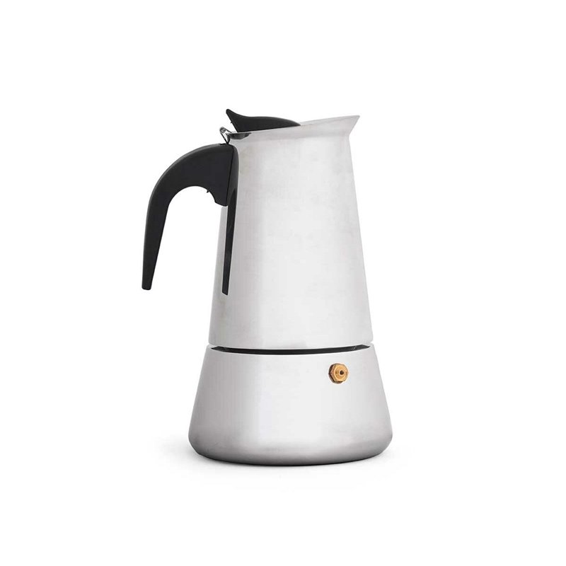 Cafetière Italienne Noir Argenté Acier 6 Tasses