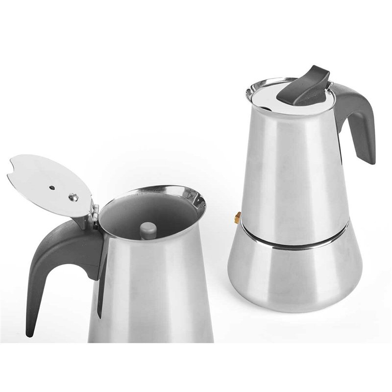 Image secondaire de Cafetière Italienne Noir Argenté Acier 6 Tasses