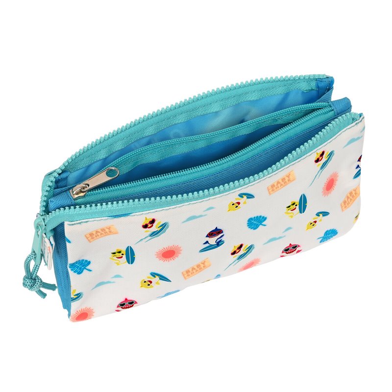 Image secondaire de Trousse Fourre-Tout Double Baby Shark Surfing Bleu Blanc 22 x 12 x 3 cm