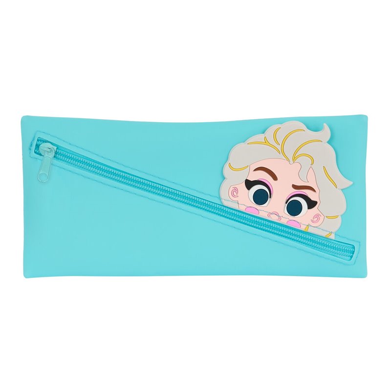 Fourre-Tout Disney Faces Bleu 22 x 11 x 1 cm Silicone