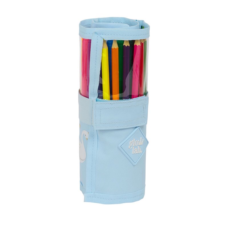 Pochette crayons Glow Lab Cisnes Enveloppante Bleu 7 x 20 x 7 cm (27 Pièces)