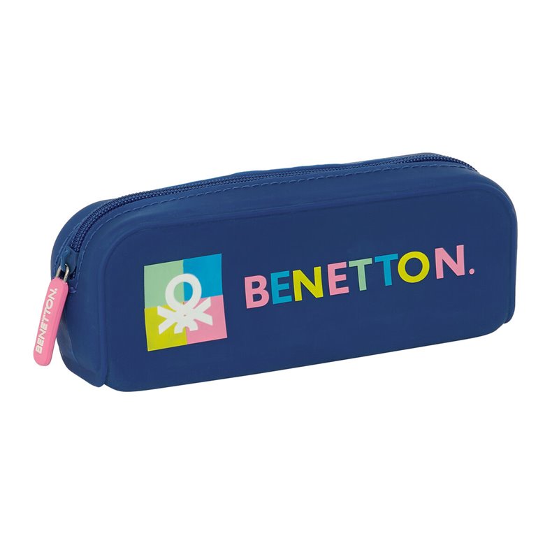 Trousse d'écolier Benetton Cool Blue marine 18.5 x 7.5 x 5.5 cm