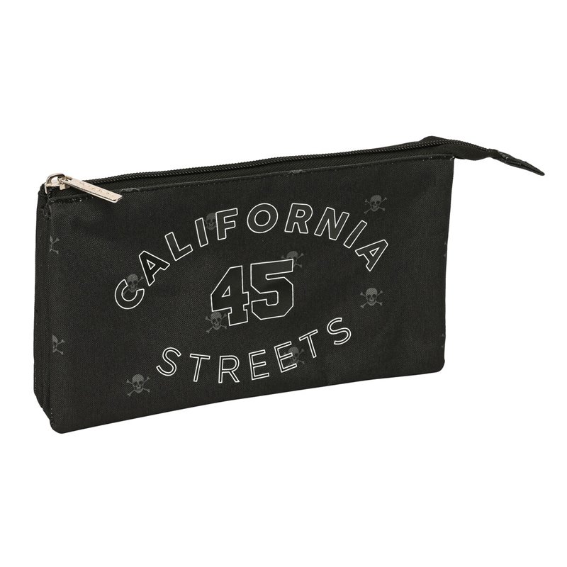 Image secondaire de Trousse Fourre-Tout Triple Safta California Noir 22 x 12 x 3 cm