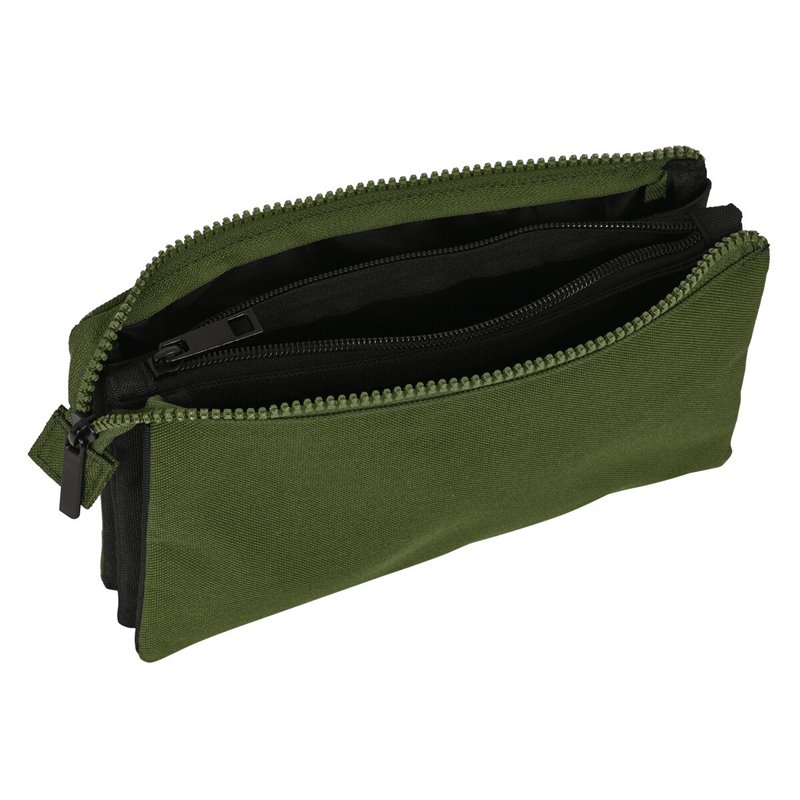 Image secondaire de Trousse Fourre-Tout Triple Safta Dark forest Noir Vert 22 x 12 x 3 cm