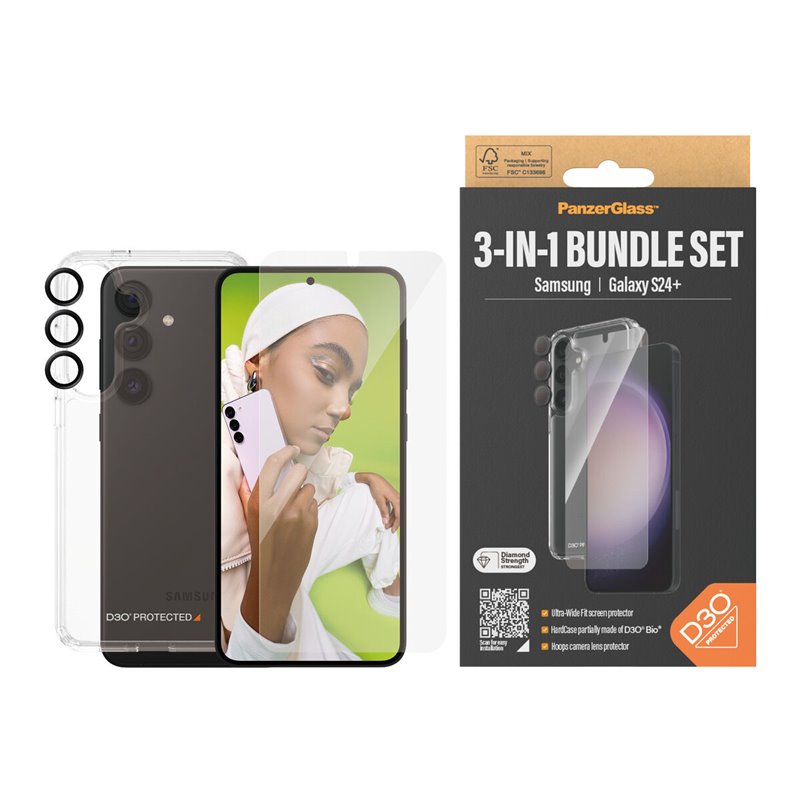 Image secondaire de Panzerglass 3-in-1 Bundle Glas, Case, Cam Protection d'écran transparent Samsung 1 pièce(s)