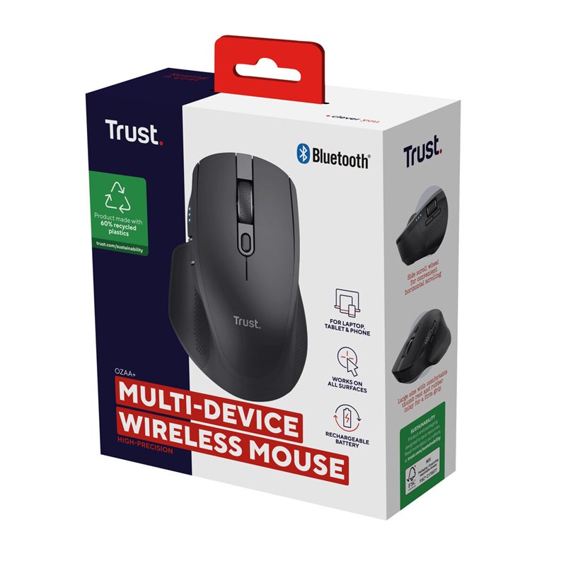 Image secondaire de Trust Ozaa+ souris Bureau Droitier RF sans fil + Bluetooth Optique 3200 DPI