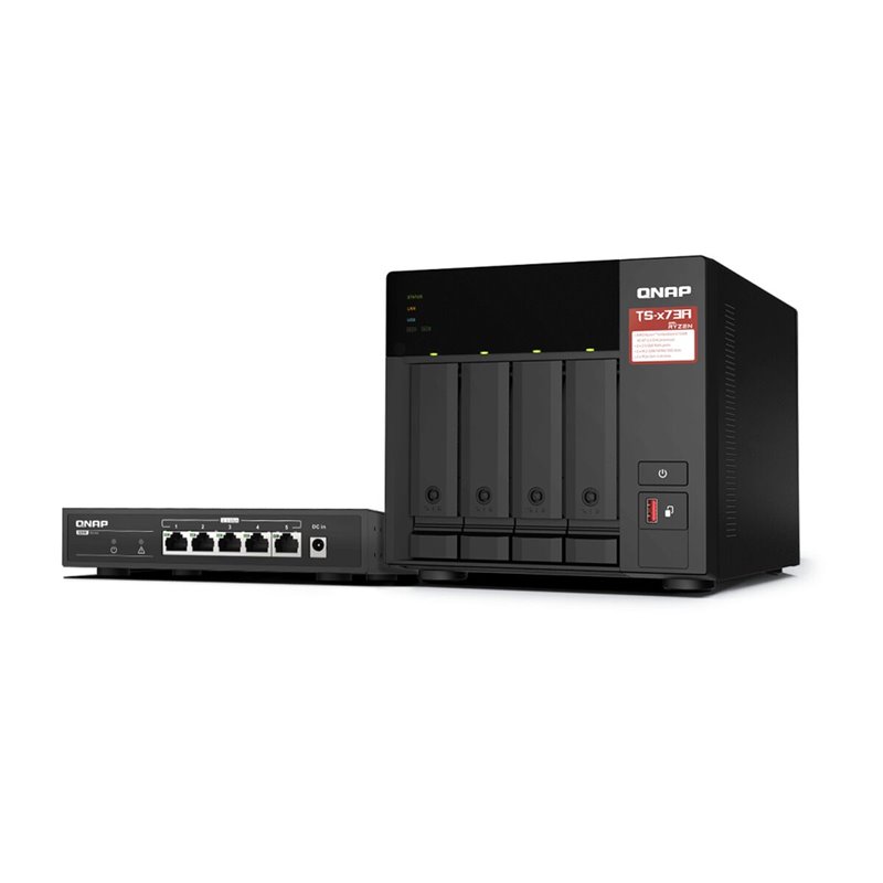 Image secondaire de Qnap TS-473A + QSW-1105-5T Bundle Pack NAS Tower Ethernet/LAN Noir V1500B