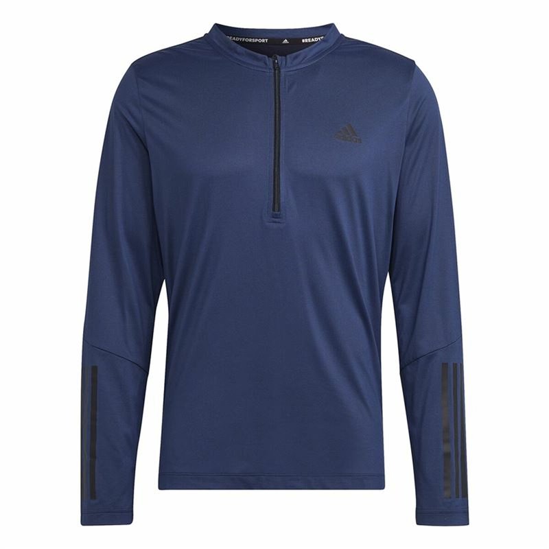 T-Shirt à manches longues homme Adidas Training 1/4-Zip Bleu foncé