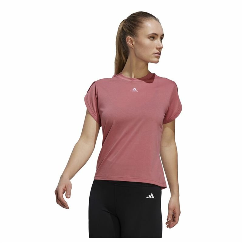 T-Shirt à manches courtes femme Adidas trainning Floral Rose foncé