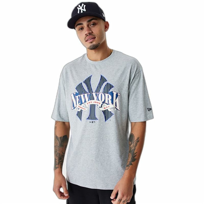 T-Shirt à manches courtes homme New Era MLB Arch Graphic New York Yankees Gris clair