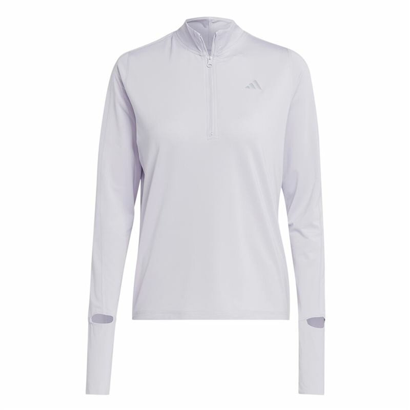 Tee-Shirt Manches Longues Femme Adidas Fast 1/2 Zip Lila Lavande