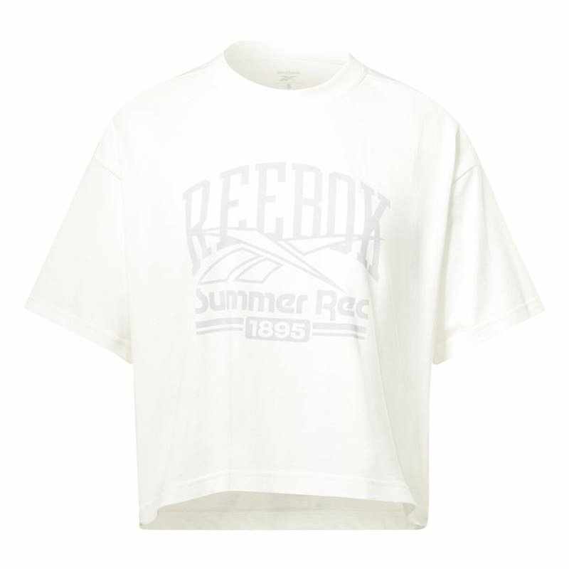 T-Shirt à manches courtes femme Reebok Graphic Logo Blanc