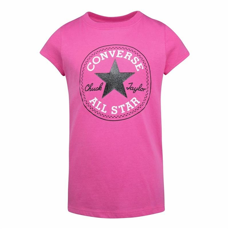 T shirt à manches courtes Enfant Converse Timeless Chuck Patch Fuchsia