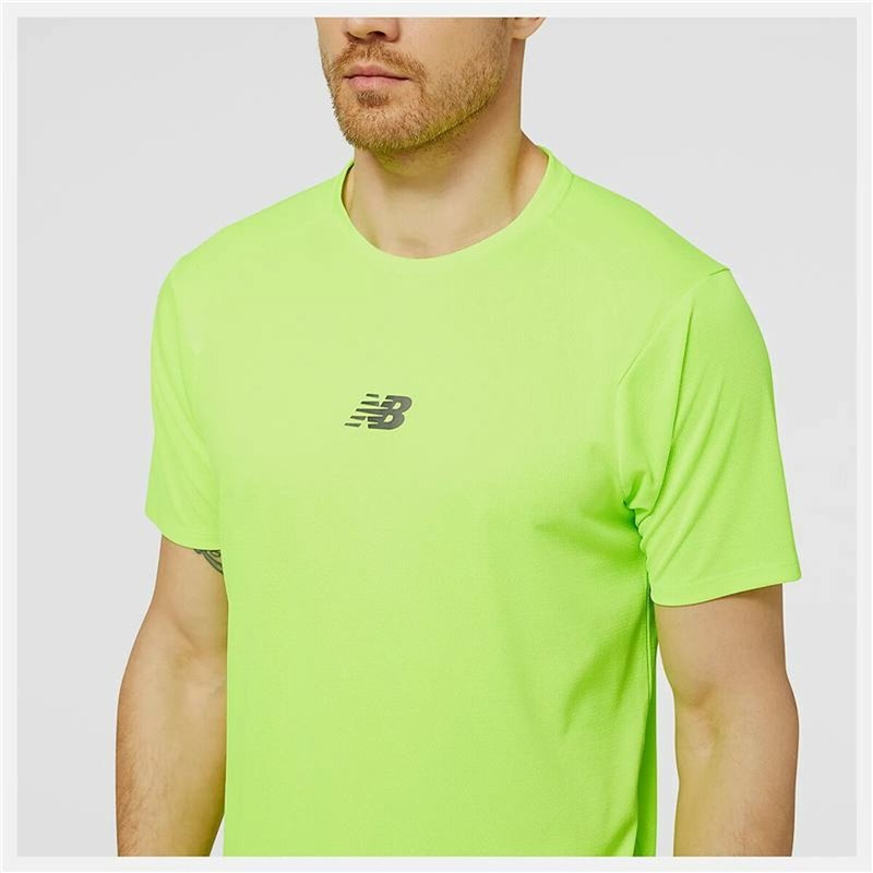 Image secondaire de Maillot de Corps de Sport à Manches Coupe New Balance Vert citron