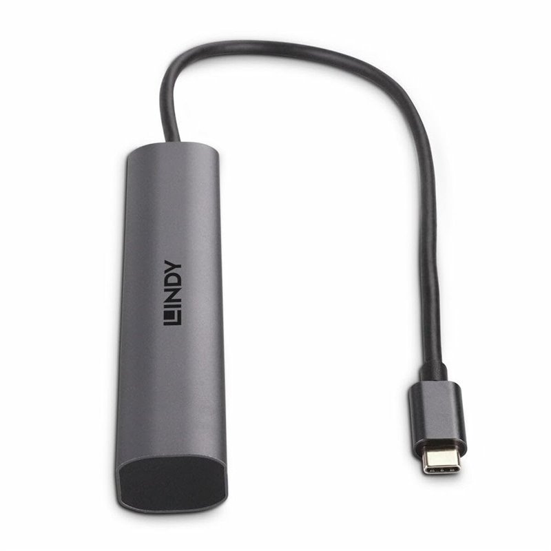 Lindy 43384 hub & concentrateur USB Type-C 10000 Mbit/s Gris