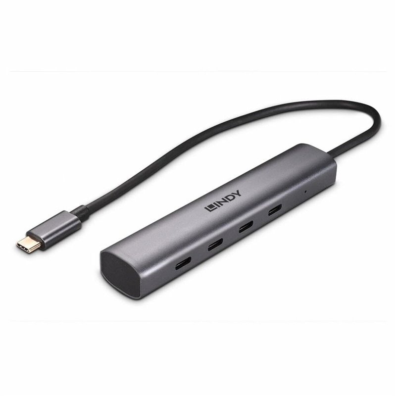 Image secondaire de Lindy 43384 hub & concentrateur USB Type-C 10000 Mbit/s Gris