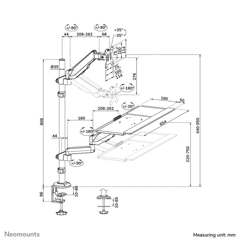 Image secondaire de Support de table d'écran Neomounts DS90-325BL1