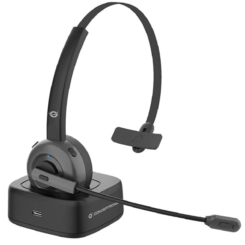 Image secondaire de Conceptronic POLONA03BDA écouteur/casque Écouteurs Sans fil Arceau Bureau/Centre d'appels Bluetooth Socle de chargement Noir