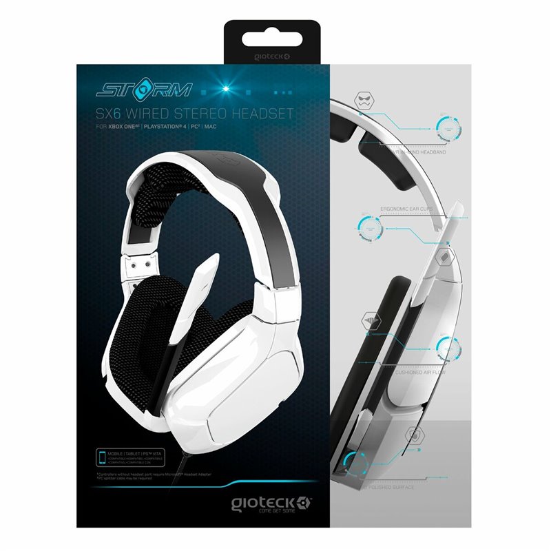 Image secondaire de Casques avec Microphone GIOTECK SX6 Storm Blanc