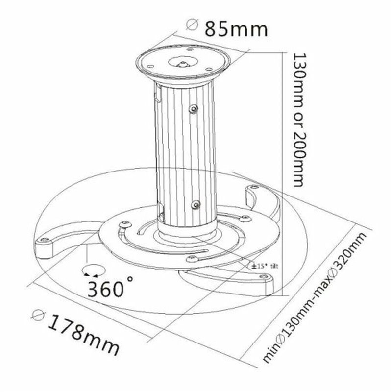 Image secondaire de Equip 650700 support pour projecteurs Plafond Acier inoxydable