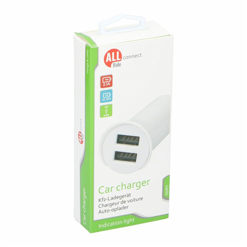 Image secondaire de Chargeur de voiture All Ride 2,1 A 12-24 V USB