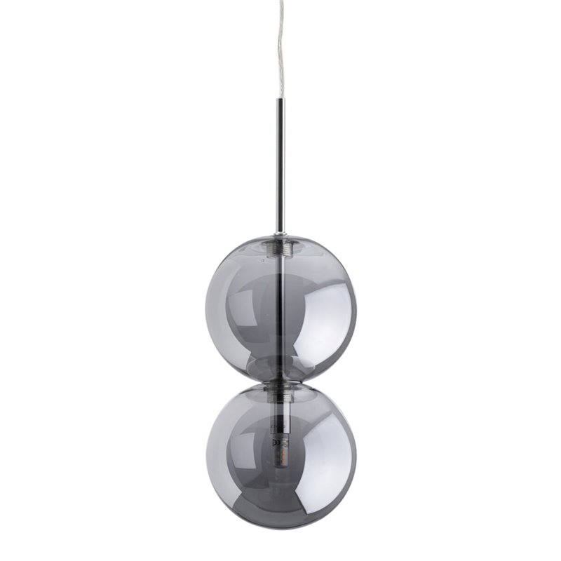 Suspension Argenté Verre Fer 28 W 220-240 V Ø 15 cm 15 x 15 x 120 cm