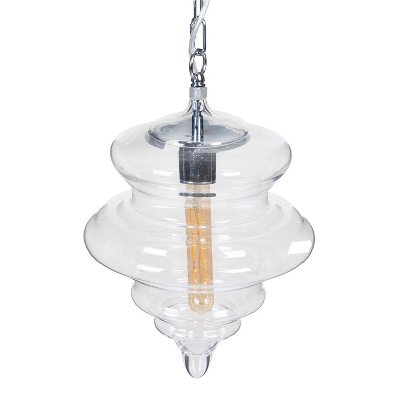 Image secondaire de Suspension Argenté Métal Verre 40 W 220-240 V 28 x 28 x 36 cm Moderne