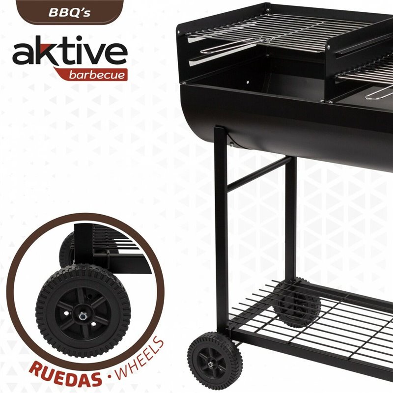 Image secondaire de Roues de barbecue au charbon de bois Aktive Plastique Métal émaillé 97 x 96 x 42 cm Noir